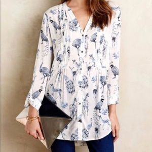 Anthropology Maeve Animal Print blouse